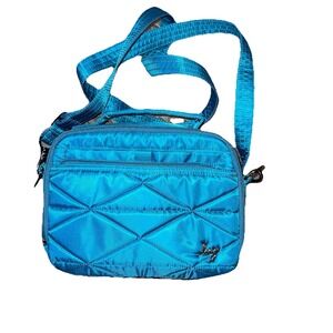 Lug Roundabout Convertible Crossbody Belt Bag Wristlet Wallet Blue Cosmetics